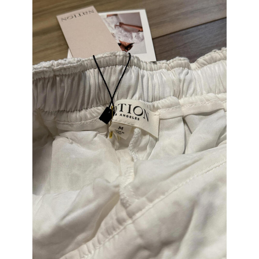 NWT! Nation LTD Archer Appliqué Cotton Shorts in White Size Medium - Picture 7 of 8